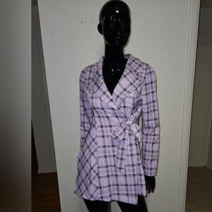 FASHION NOVA Plaid Blazer Romper